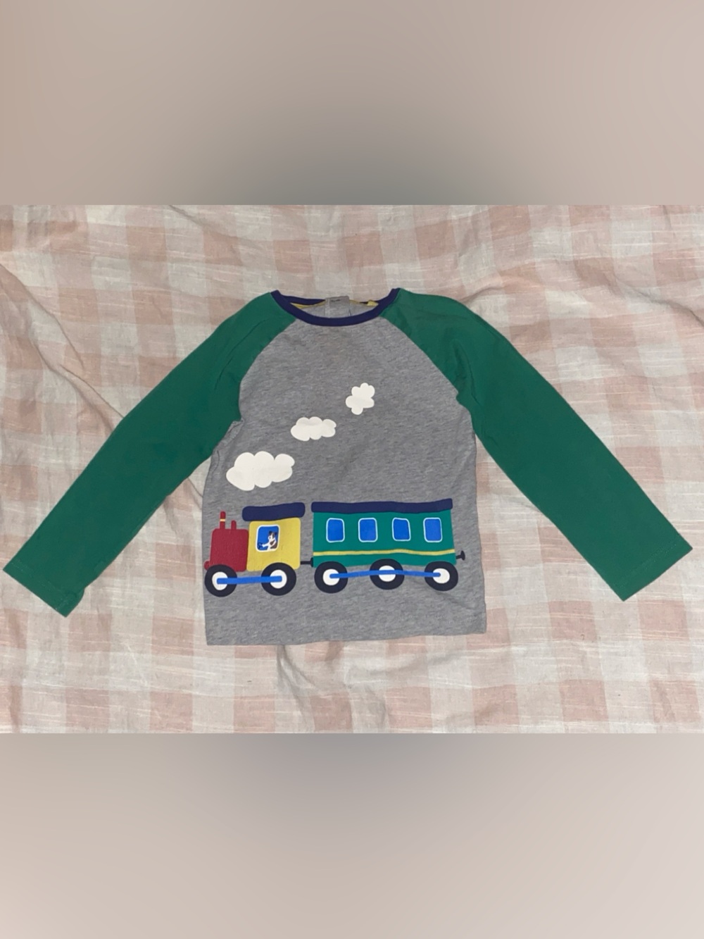 Baby Boden Long Sleeve Raglan Printed Tee Dog Driving Train Size 3-4Y